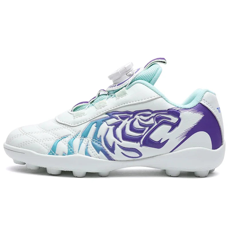 White Kids Indoor Soccer Shoes