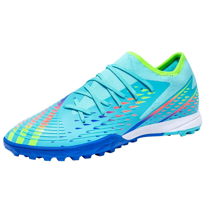 Light Blue Non-Slip Turf Soccer Shoes
