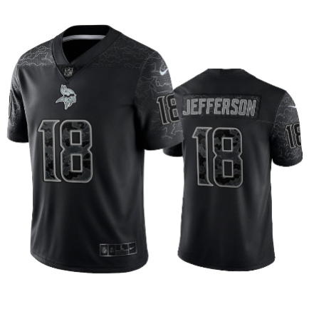 Men's Minnesota Vikings Justin Jefferson Black Reflective Jersey