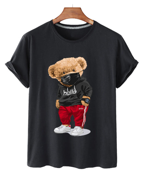 Bear Print Men's Cotton T-Shirt