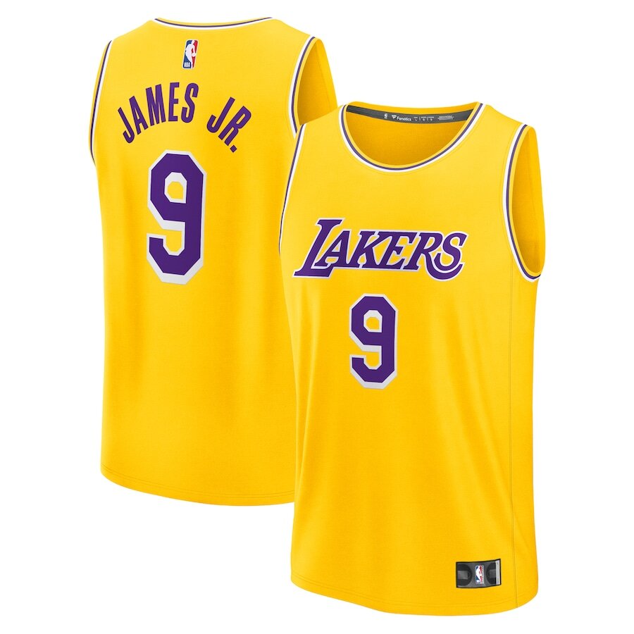 Los Angeles Lakers Bronny James Gold Jersey