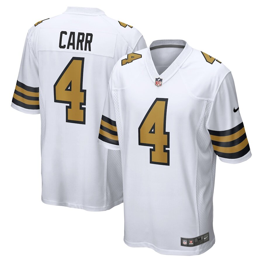 Youth New Orleans Saints Derek Carr Nike White Alternate Jersey