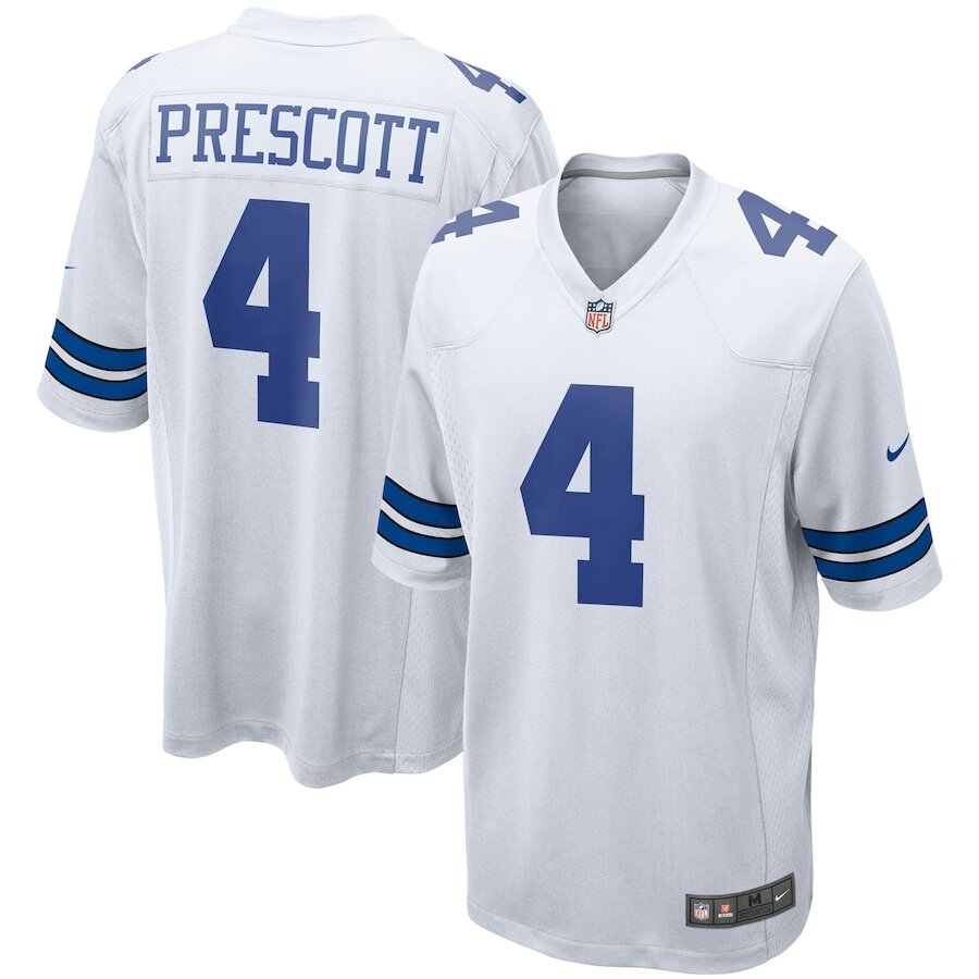 Men's Dallas Cowboys Dak Prescott White Jersey