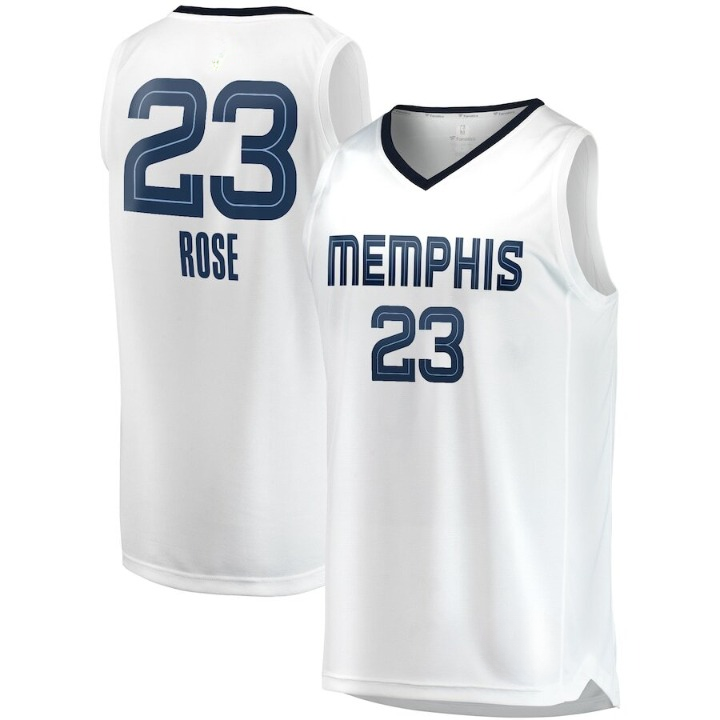 Men's Memphis Grizzlies Derrick Rose White Jersey