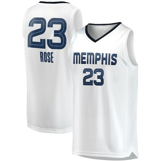 Men's Memphis Grizzlies Derrick Rose White Jersey