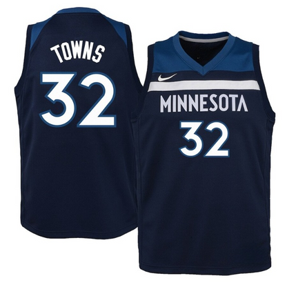 Men's Minnesota Timberwolves Karl-Anthony Towns Navy Jersey