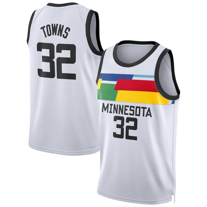 Men's Minnesota Timberwolves Karl-Anthony Towns White Jersey