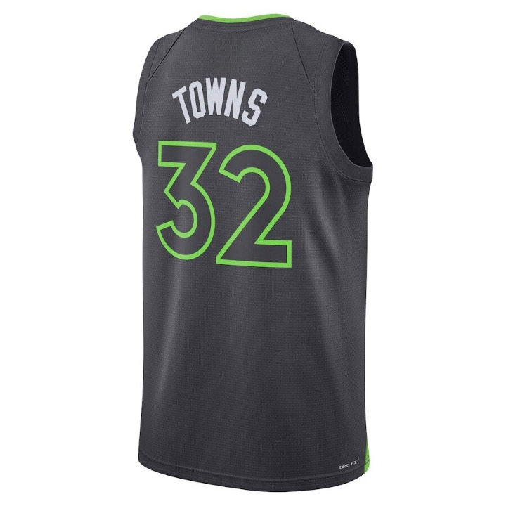 Men's Minnesota Timberwolves Karl-Anthony Towns Charcoal Jersey