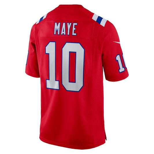 New England Patriots Drake Maye Red Jersey