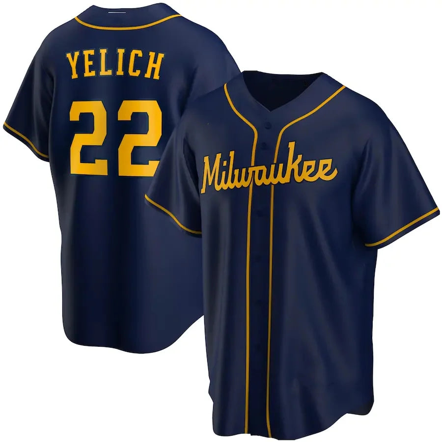 Christian Yelich Navy Jersey