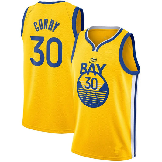 Men's Golden State Warriors Stephen Curry Yellow Jersey