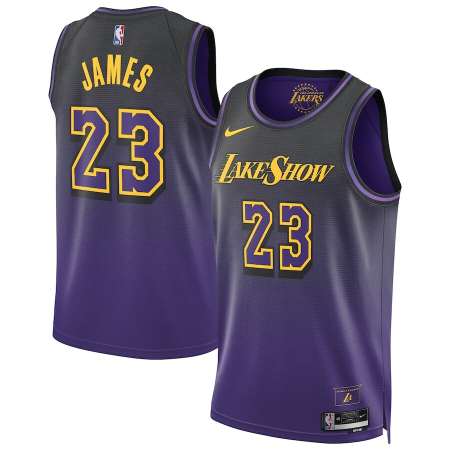 Men's Los Angeles Lakers LeBron James Purple Jersey