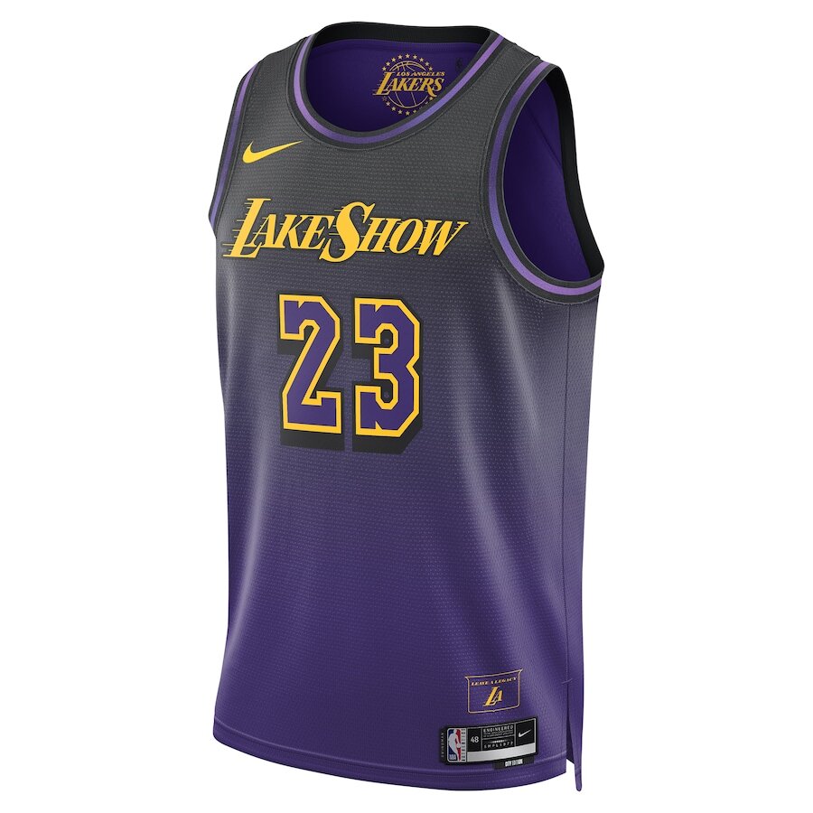 Men's Los Angeles Lakers LeBron James Purple Jersey