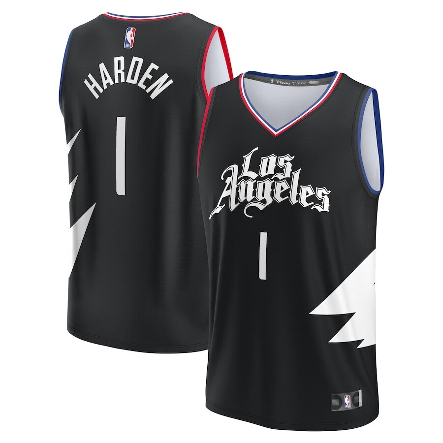 Men's LA Clippers James Harden Black Jersey