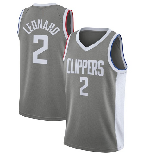 Men's LA Clippers Kawhi Leonard Gray Jersey