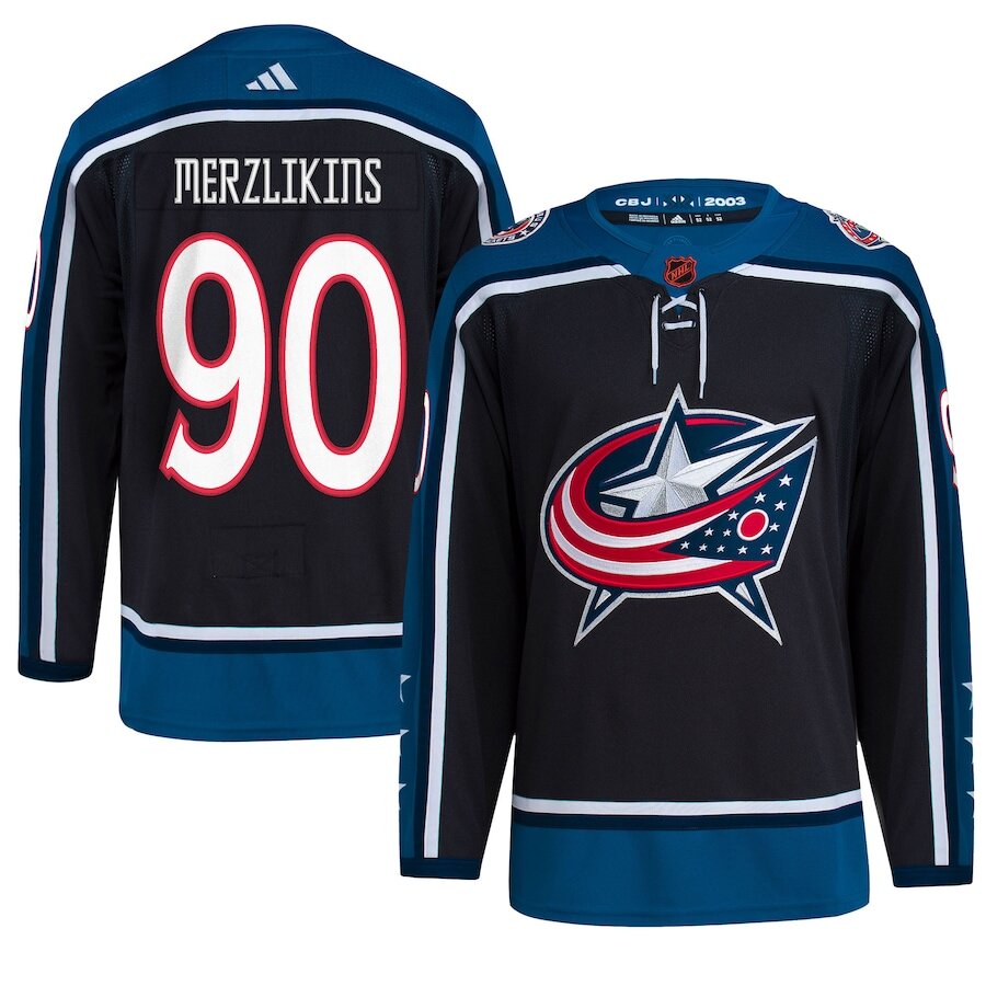 Men's Columbus Blue Jackets Elvis Merzlikins Black Jersey