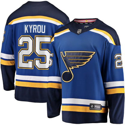 Men's St. Louis Blues Jordan Kyrou Blue Jersey