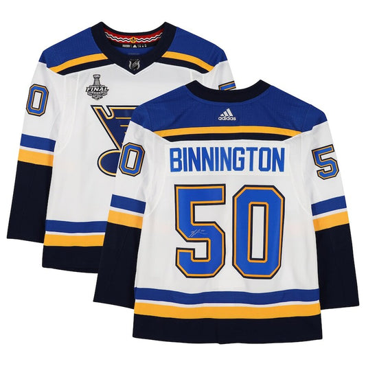 Men's St. Louis Blues Jordan Binnington White Jersey