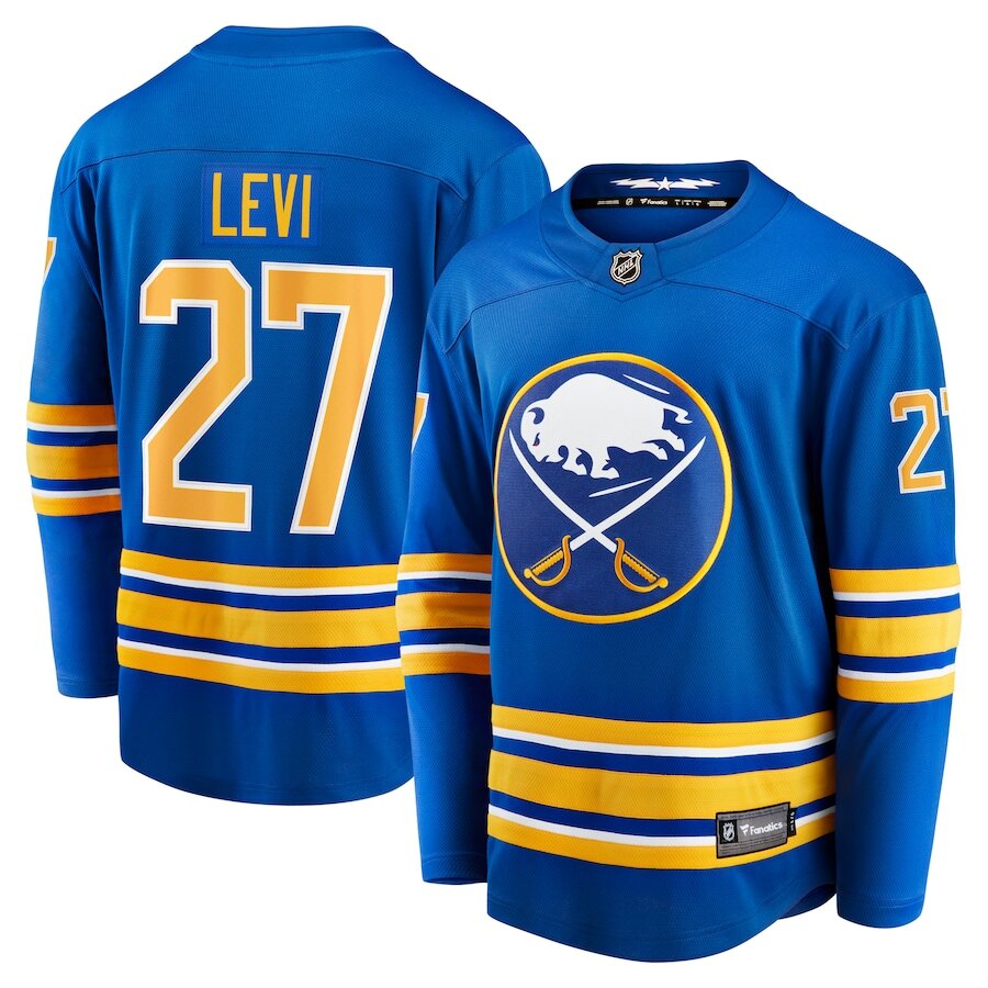 Men's Buffalo Sabres Devon Levi Royal Jersey