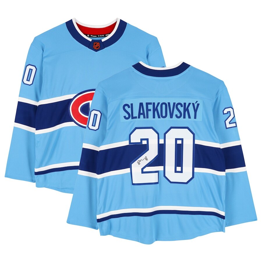 Men's Montreal Canadiens Juraj Slafkovsky Blue Jersey