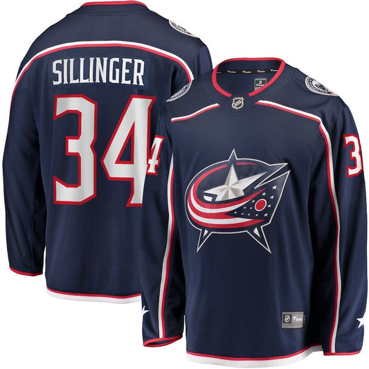 Men's Columbus Blue Jackets Cole Sillinger Navy Jersey