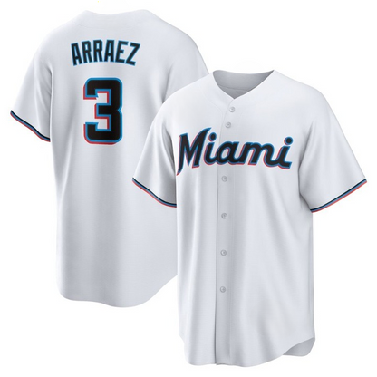 Men's Miami Marlins Luis Arraez White Jersey