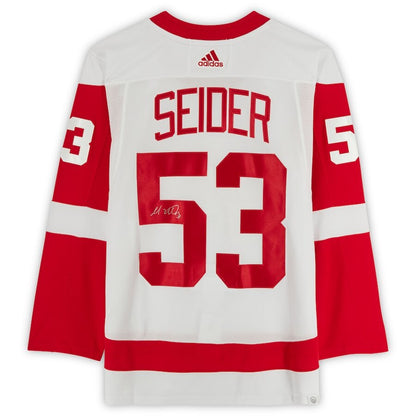 Men's Detroit Red Wings Moritz Seider White Jersey