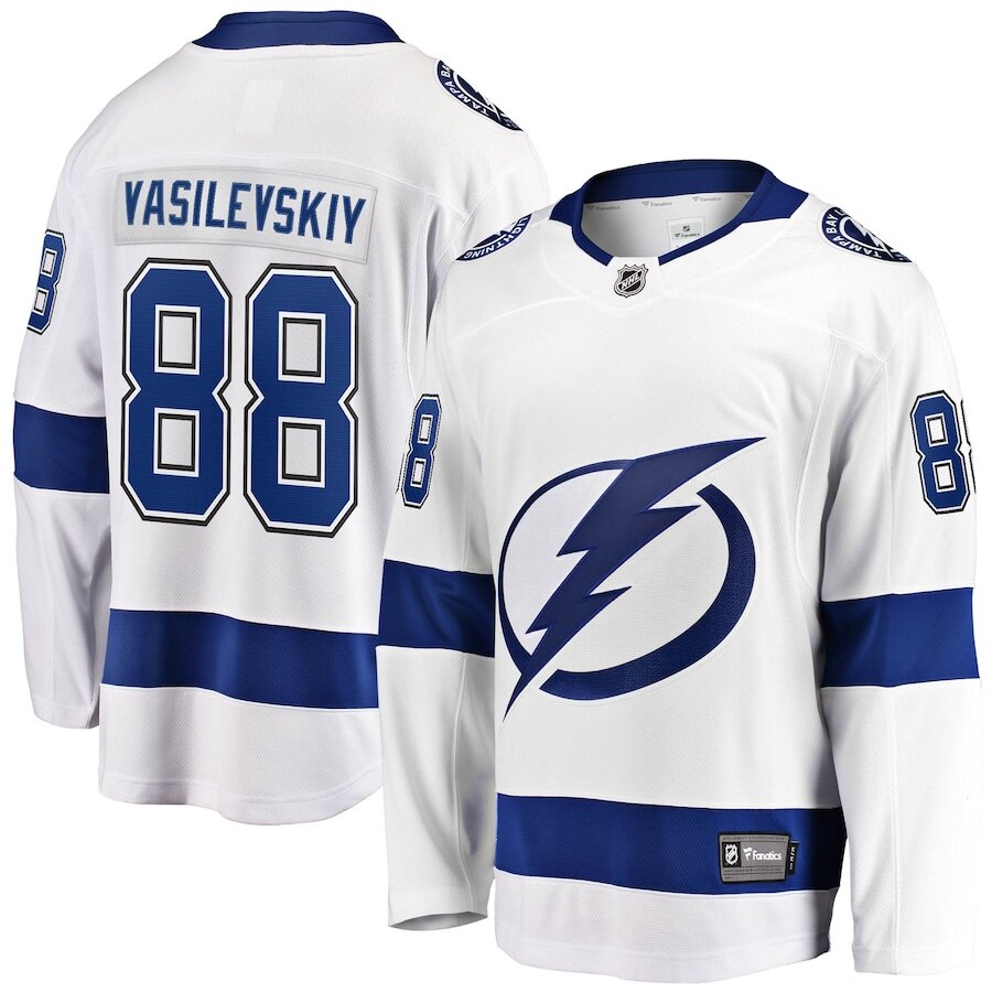 Men's Tampa Bay Lightning Andrei Vasilevskiy White Jersey