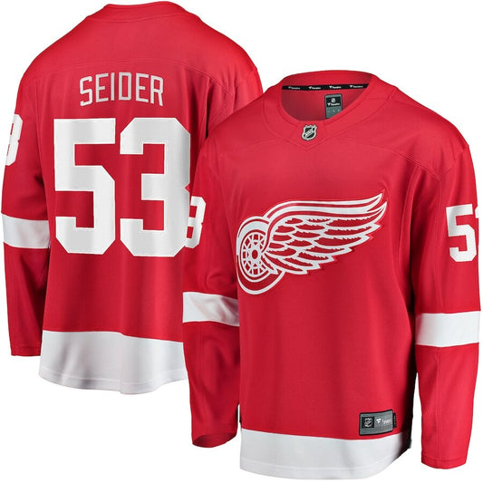 Men's Detroit Red Wings Moritz Seider Red Jersey