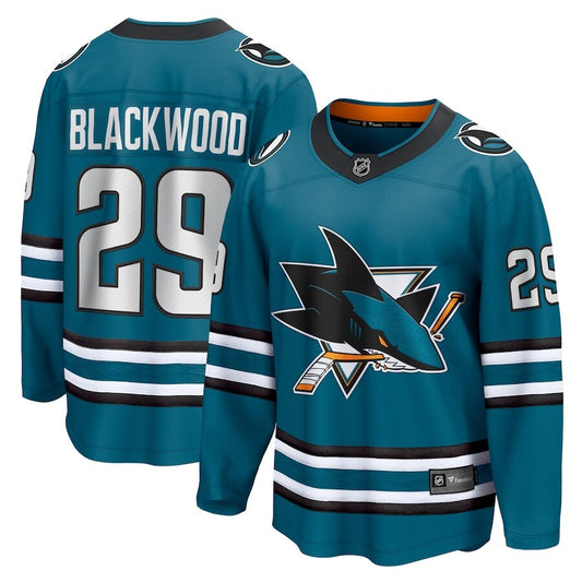 Men's San Jose Sharks Mackenzie Blackwood Teal Jersey