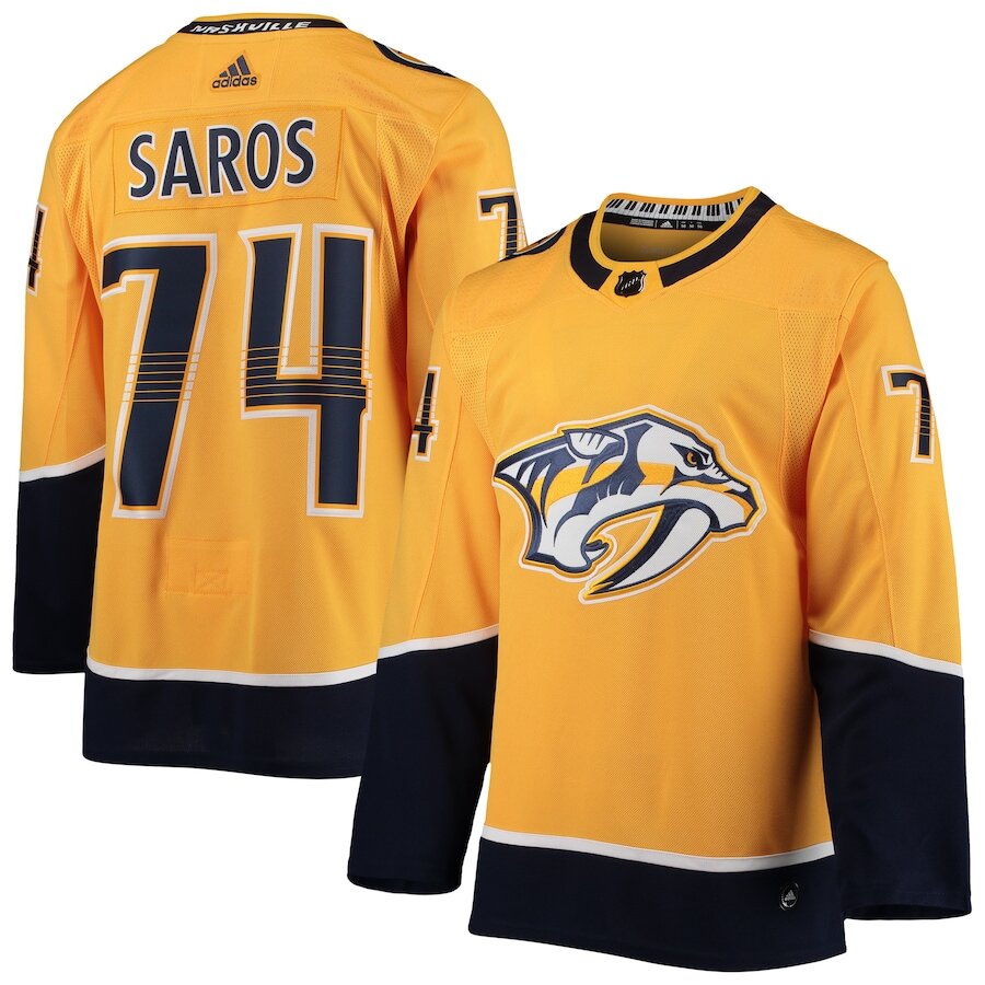 Men's Nashville Predators Juuse Saros Gold Jersey