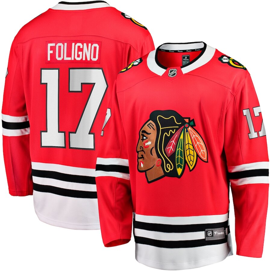 Men's Chicago Blackhawks Nick Foligno Red Jersey