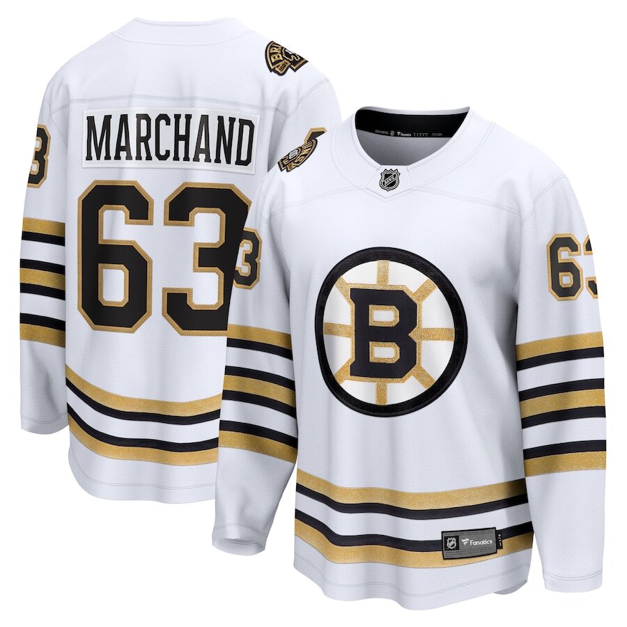 Men's Boston Bruins Brad Marchand White Jersey