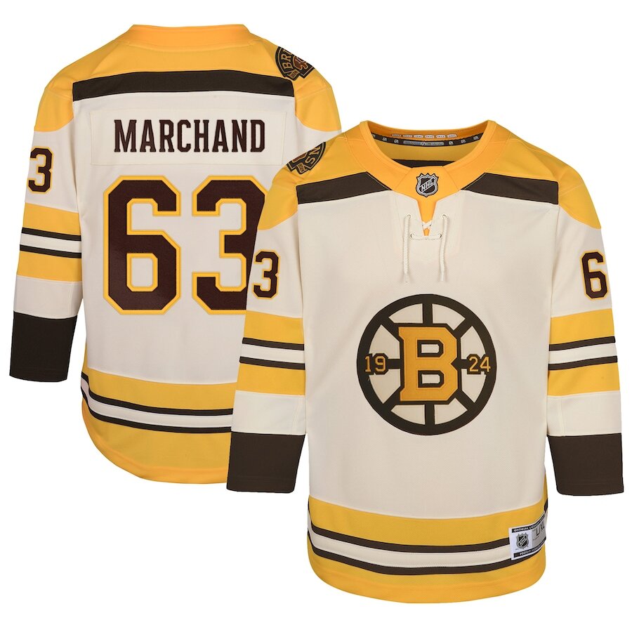 Men's Boston Bruins Brad Marchand Cream Jersey