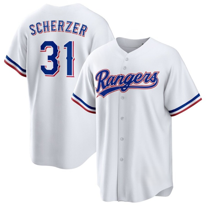 Men's Texas Rangers Max Scherzer White Jersey