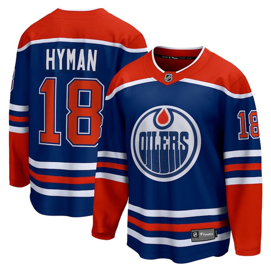 Men's Edmonton Oilers Zach Hyman Royal Jersey