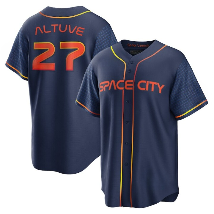 Men's Houston Astros Jose Altuve Navy Jersey