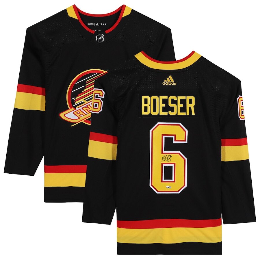 Men's Vancouver Canucks Brock Boeser Black Alternate Jersey