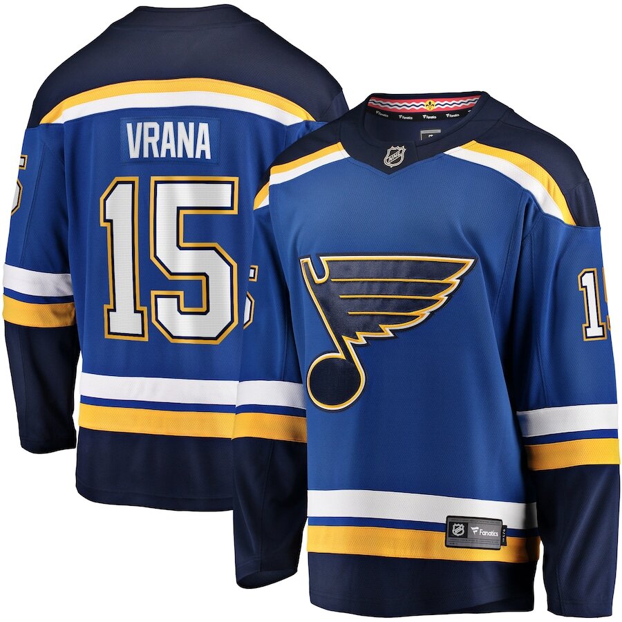 Men's St. Louis Blues Jakub Vrana Blue Jersey