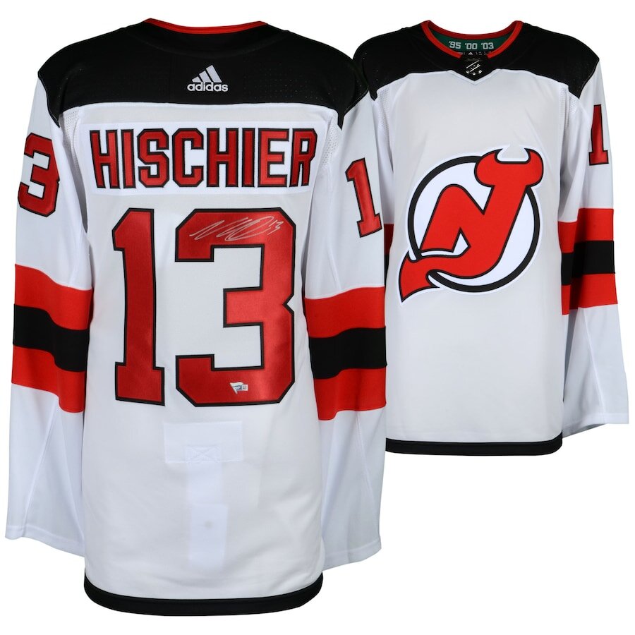 Men's New Jersey Devils Nico Hischier White Jersey