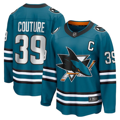 Men's San Jose Sharks Logan Couture Teal Jersey