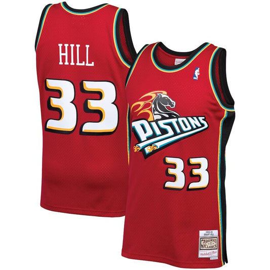 Men's Detroit Pistons Grant Hill Red Jersey