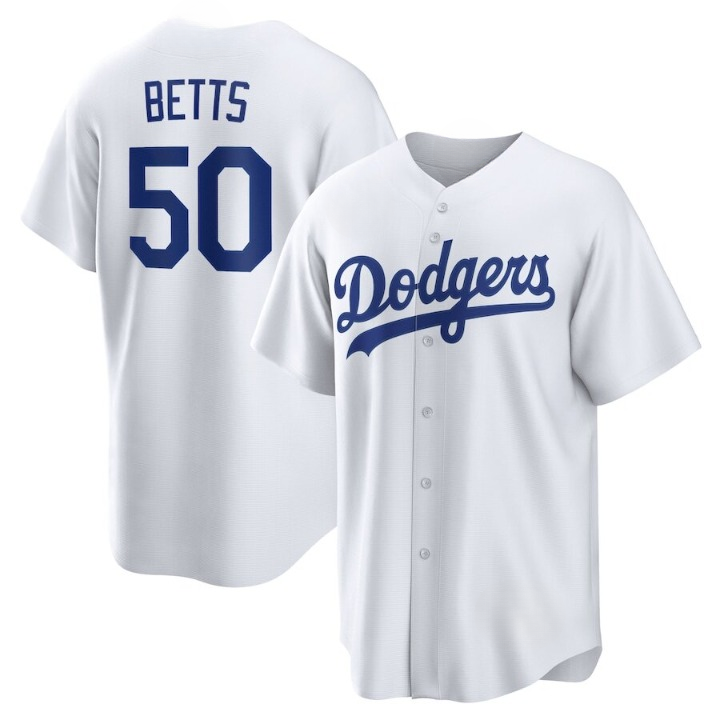 Men's Los Angeles Dodgers Mookie Betts White Jersey