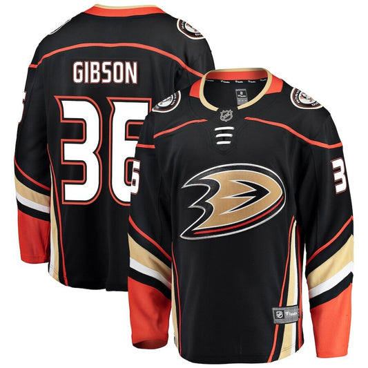 Men's Anaheim Ducks John Gibson Black Jersey