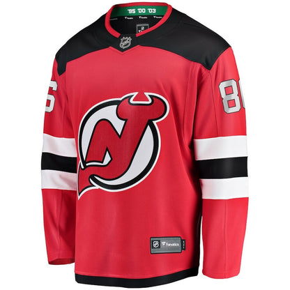 Men's New Jersey Devils Jack Hughes Red Jersey