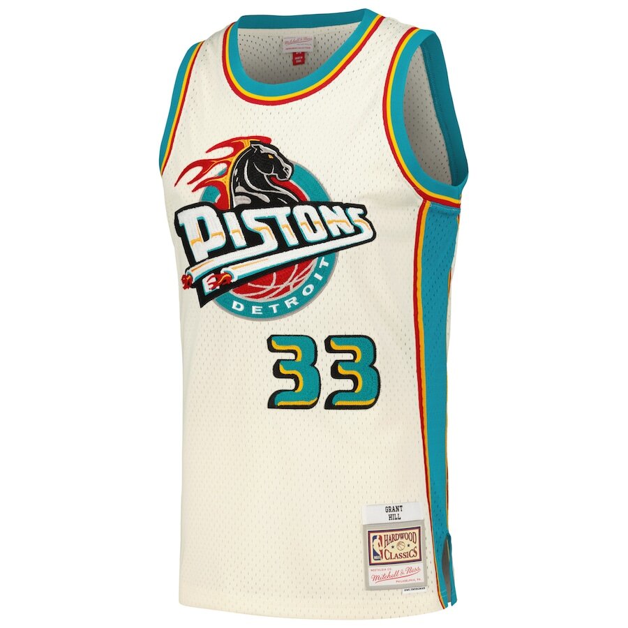 Men's Detroit Pistons Grant Hill Cream Jersey