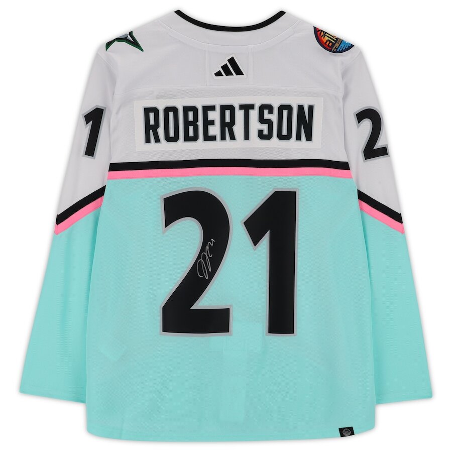 Men's Dallas Stars Jason Robertson Kelly White Alternate Jersey