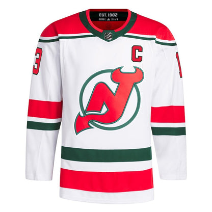 Men's New Jersey Devils Nico Hischier White Primegreen Jersey