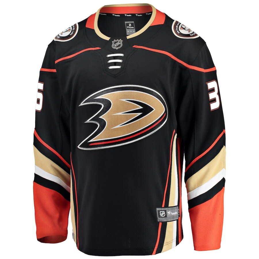 Men's Anaheim Ducks John Gibson Black Jersey