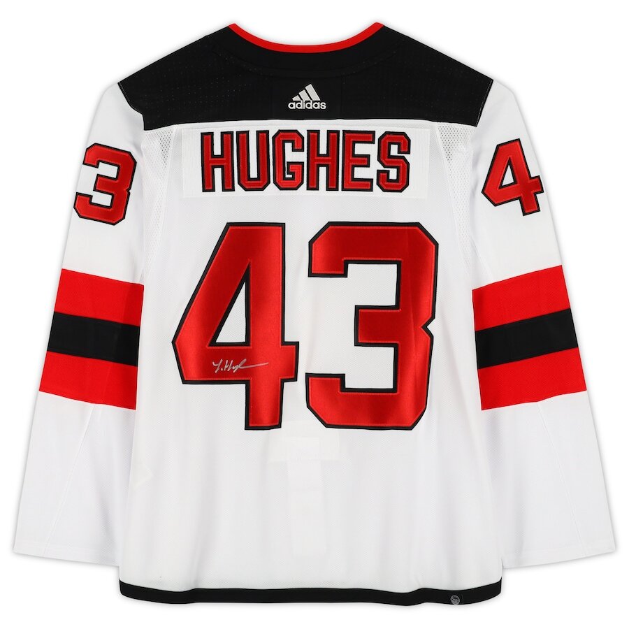 Men's New Jersey Devils Luke Hughes White Jersey